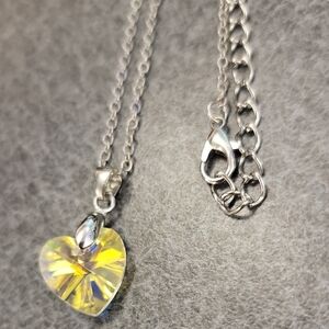 Heart Pendant Necklace with Silver Chain